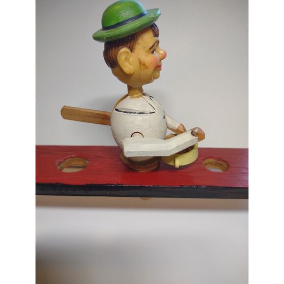 ANRI Chef Stirs Bowl Bottle Stopper Carved Puppet Man Barware Vintage Mechanical - Picture 3 of 8